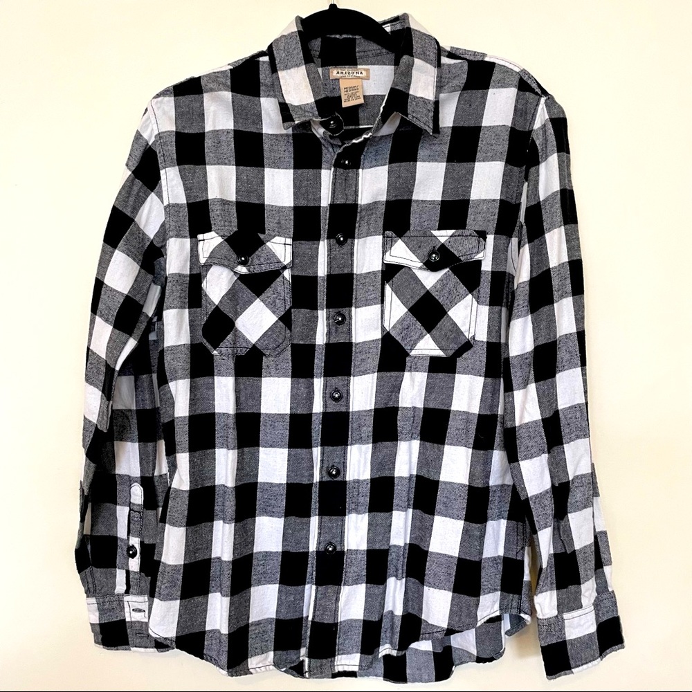 Arizona Jean Co Long Sleeve Button Down Medium Casual Plaid Shirt